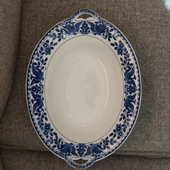 Nippon Royal Sometuke Double Phoenix Oval Serving Dish Vintage - Picture 7 of 8